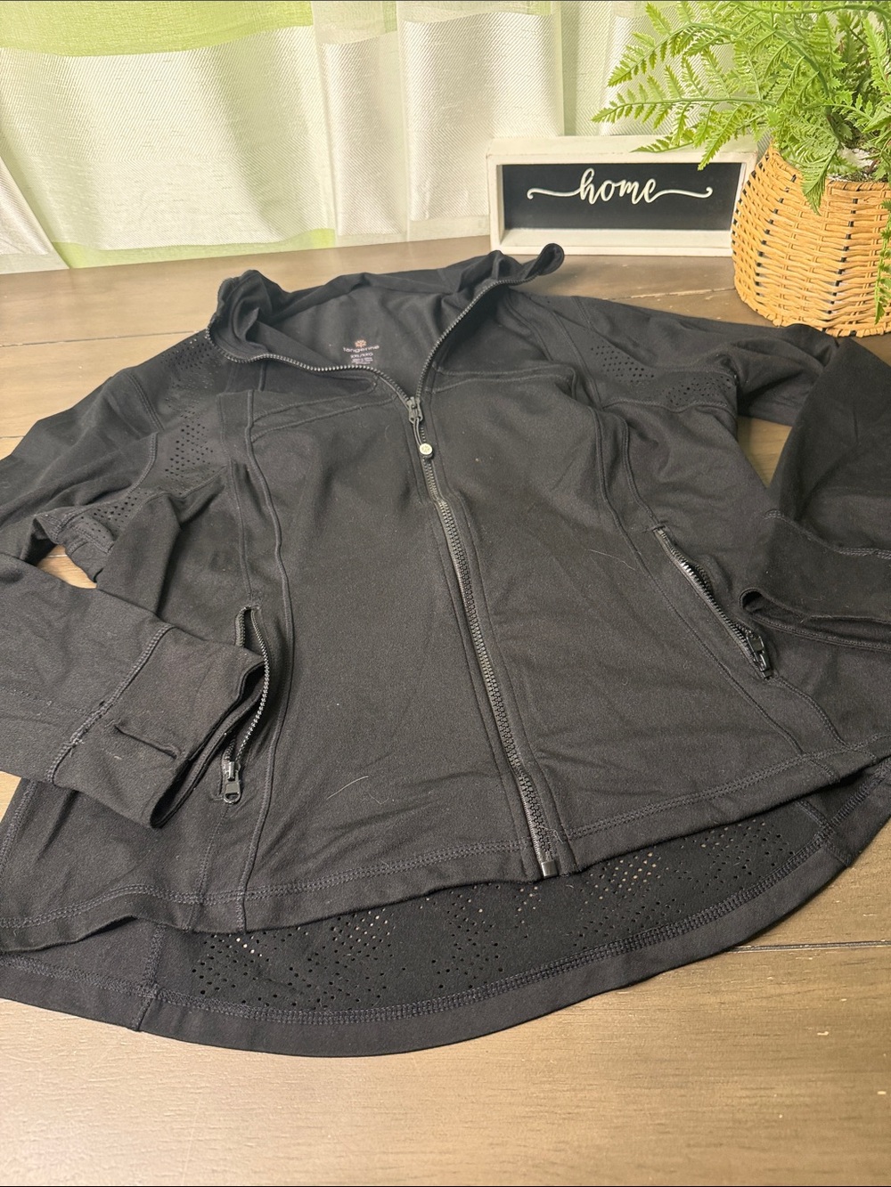 Tangerine Women's Black Hooded Zip-Up Bomber Jacket